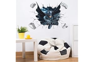 DECO-ONLINE Adesivo da parete Batman 3D Decorazione per la casa Carta da parati Regalo per camera dei bambini multicolore