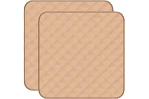 RIQINXIN wasserdichte Inkontinenz Sitzpolster 54x56cm Waschbar Saugfähig Stuhlauflage für Inkontinenz Beige 2er Set