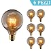 Produktbild DP Design® Kit 6 Lampen Leuchtmittel Filament Edison Vintage goldenen warmweiß E27 Globe G125 Style 25 W