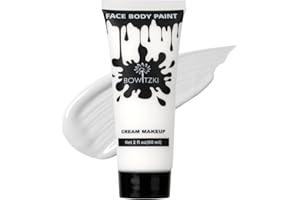 Bowitzki Peinture pour le visage et le corps, 60 ml, crème à base d'eau, effets spéciaux pour adultes, enfants, Halloween, Noël, fête, cosplay, blanc