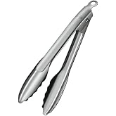 R&Ouml;SLE Gourmet Tongs, Kitchen Tongs with Silicone Edge and Patented Locking System for Grilling, Cooking and Serving, 30 cm, 1