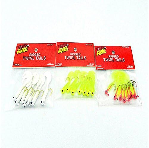 LXR 10 packs Curly Tail Worm Mixed Soft Plastic Lure Fishing Tackle Bait Jig Head 40 mm