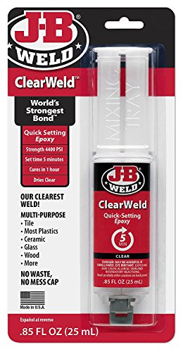 J-B Weld 50112 clair 25 ml Clearweld Quick-setting époxy Seringue