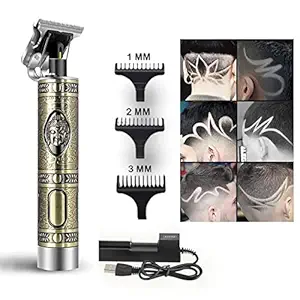 calldrishe Hair Trimmer For Men Style Trimmer, Professional Hair Clipper, Adjustable Blade Clipper, Hair Trimmer and Shaver, Retro Oil Head Close Cut Precise hair Trimming Machine - (Golden)