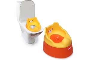 LuvLap Adaptable 2 in 1 Potty Training Seat for 1 + Year Child, Potty Trainer with DetachablePotty Bowl, Suitable for Potty Training of Boys & Girls (Orange & Yellow)