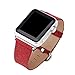 Produktbild Cuitan Luxus Bling Bling Glitzer PU Leder Armband für 38mm Apple Watch iWatch Alle Modelle, Plain Weave Shiny Glitter Replacement Uhrband Uhrenarmband Watchband Wrist Band Strap mit Edelstahl Adapter - Rot