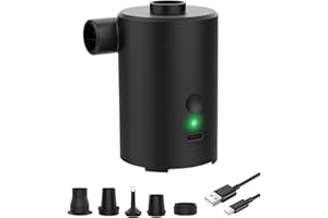 Zenmos Electric Air Pump,3600mAh Rechargeable,Fast In/Deflating,Electric Pump for Inflatables with 5 Nozzles, for Swimming Pool/Ring,Airbed,Camping and Travel