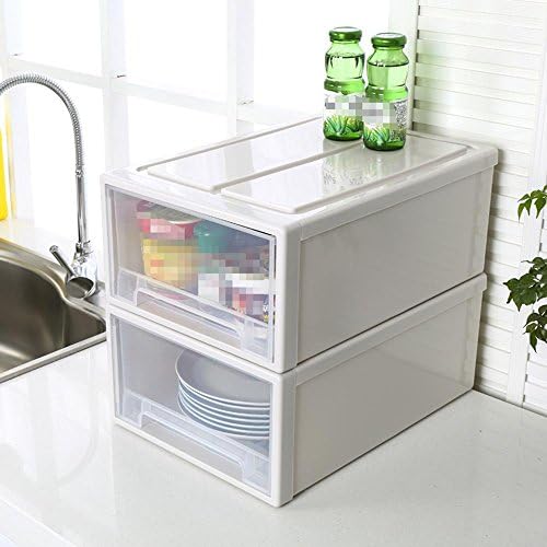 Storage Box Transparent Drawer Plastic Wardrobe Storage Box Cabinet Storage Box Extra Large Lingerie Finishing Box , 6 (46*43*20Cm)