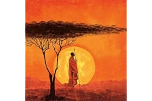 BARBATO Pack of 4 Napkins - African Sunset - 33 x 33cm - Great for Decoupage/Napkin Art - 16-612-47