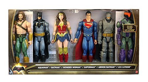 DC Batman v Superman: Dawn of Justice Aquaman, Batman, Wonder Woman, Superman, Armor Batman & Lex Luthor 12 Action Figure by DC