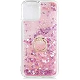 Aksesuarcim Apple iPhone 13 ile Uyumlu Kılıfı Şeffaf Silikon Sıvılı Simli Y&uuml;z&uuml;k Stand Olabilen Kamera Lens Korumalı Tarz Kapa