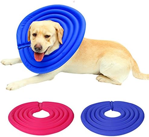 SoSunny Comfortable Protective Recovery Pet E-Collar Anti-Bite Anti-Licking Dog Cat Collar Grasping Bathing Beauty Cover (L, Blue)