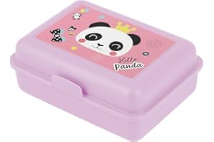 Baagl Boîte à goûter pour enfants avec compartiments - Boîte à goûter avec séparateur pour l'école et le jardin d'enfants - Lunchbox avec compartiments pour les filles (Panda)
