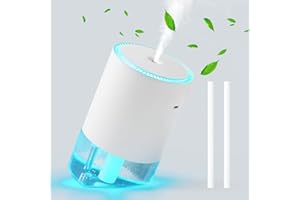 GOOZY Air Humidifiers for Bedroom,90°/30°Dual-Angle Nozzle and Quiet Portable,Cool Mist Humidifiers for Baby,Office,Home,Yoga,Plants,Travel,2 Mist Modes,Night Light,Personalise Bedroom Things(White)