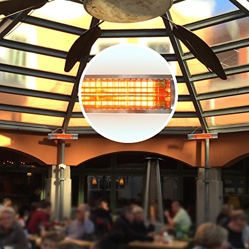 Gardigo Edelstahl Infrarotstrahler Heizstrahler, Infrarot Kurzwellen – wärmen gezielt Menschen und nicht die Umwelt, keine abtriftende Wärme, Terrassenstrahler, 2000 Watt - 8