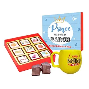 Chocoloony Prince Birthday Chocolate Box With Birthday Mug For Boys - MARB