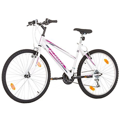 26 Zoll 6ST SENSE EU-PRODUKT Damenfahrrad Mädchenfahrrad Mountainbike Rad Bike Cycling Kinderfahrrad Jugend Fahrrad Jungen MTB SHIMANO, Rahmen 46 cm, 18-GANG BLAU WEISS Schaltung mit Beleuchtung nach STVO - 6