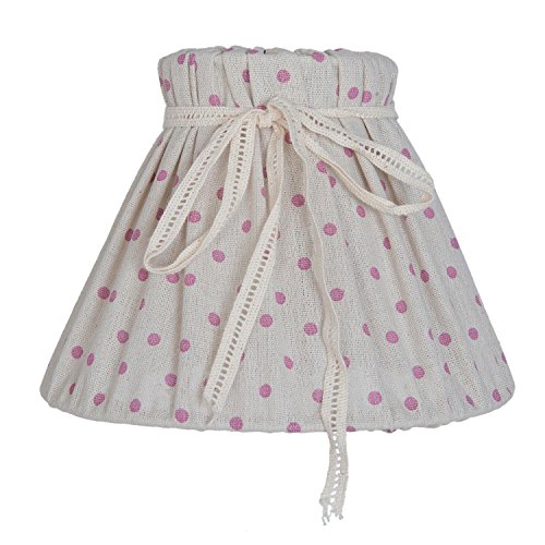 Clayre & Eef 6LAK0360 Lampenschirm Stoff Punkte rosa ca. Ø 20 cm