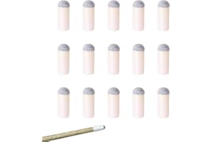 NIANOPKM 15 Pcs Pointes De Queue De Billard 13mm Pointes De Queue De Billard Accessoires De Billard-Bâton Blanc Casquettes De Billard Pointes De Queue De Billard/Pointe De Queue De Billard/Billard