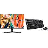 LG 22Mp68Vq 22" FHD IPS with VGA Hdmi, Dvi, Audio Out Ports Monitor + Logitech MK270R Wireless Keyboard Combo