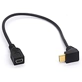 Mini USB auf Typ C Kabel Kordel, Rechts gewinkelt USB 3.1 Typ C Stecker auf Mini 5-Pin B USB-Buchse Adapter für Laptop, MacBo