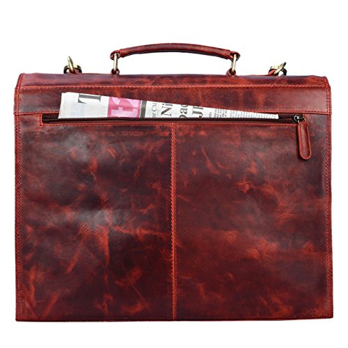 STILORD  Constantin  Vintage Lehrertasche Aktentasche Herren Damen B  rotasche Hauptfach f  r 15 6 Zoll Laptop Umh  ngetasche gro   Leder  Farbe kara 