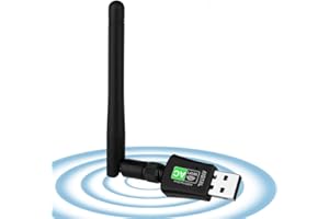 NETVIP Adaptateur USB WiFi 600 Mbps Dual Band 2,4 GHz/5 GHz avec récepteur d'antenne 5 dBi 802.11ac/n/g/b WPS pour PC Windows XP / 7/8 /10 / Vista Pas besoin de CD Plug & Play