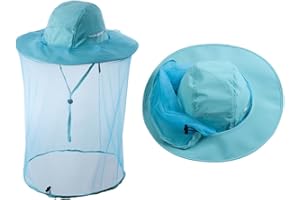 HunterBee Moskitonetz-Hut Insektenhüte mit Netz Imker-Imker-Bienenzucht-Schleier-Hut Safari Wandern Gartenarbeit Mesh Kapuze