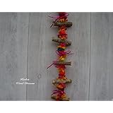 Türhänger, Fensterschmuck, Filzdeko, Naturdeko, Holz, orange, pink, gelb