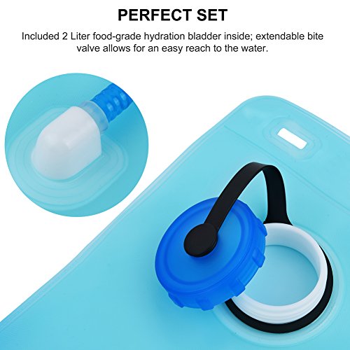 Vbiger Wasserdicht Sport Trinkrucksack mit 2/3L Wasser Blasen Wasser Behälter - 8