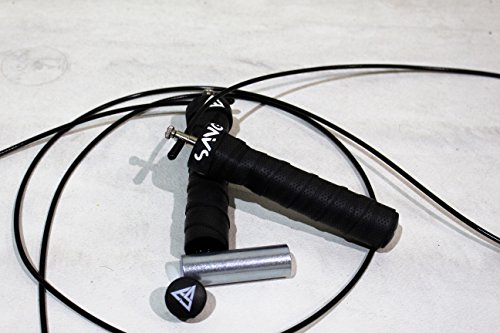 SANGFIT Springseil/Springschnur mit top geprüften Kugellager – Speed Rope inkl. 2x extra Stahlgewichten für die Griffe + 1x extra Seil. Längenverstellbar, premium Qualität und stylisches Design.Kein lästiges verdrehen der Schnur, durch die neu Innovation unseres Kugellagers! - 6