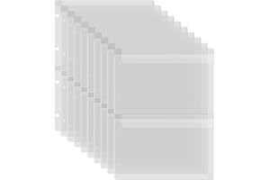 OTCRAFT 10 Pack A4 Size Plastic Binder Pockets,4 Holes Waterproof PVC Folders Loose Leaf Bag forBudgeting Loose Leaf Bags Planner Insert Pouches Photo,Document, Stamp & Die Storage Bills Organizer（2 Grid ）