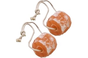 SOO Natural Himalayan Salt Lick 1-2KG To 2-3KG On Rope for Horse, Deer, Goat, and Livestock Animals Himalayan Salt Block 2Pcs (2-3KG)