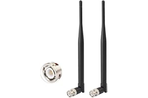 Eightwood BNC Antenna omnidirezionale Dual Band uhf/vhf per ricevitore scanner Alinco Icom Uniden Ricevitore scanner Ricevitore radio Antenna 2pz con Adattatore Maschio BNC