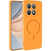Elfia Xiaomi Mi 14T Pro ile Uyumlu Kılıf Silikon Mat Renkli Kamera Lens Korumalı M-Safe Şarj &Ouml;zellikli İnce Kapak Meta Turunc
