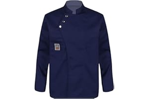 Jowowha Unisex Chef Coat Men's Long Sleeve Chef Jacket Restaurant Kitchen Cooking Chef Uniform