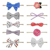 👋MÚLTIPLES ESTILOS - Diademas bebe niña lazo,diadema flores.son ideal para fotografia bebe recién nacido, cumpleaños,también se puede utilizar cuando los niños están bañado.lavado, son muy práctico para utilizar en nuestra vida diariamente