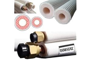 DIMSTAL 2x 4m Kupferleitung Kältemittelleitung Kupferrohr für Split Klima 9000/12000 btu 2,7kW / 3,6kW Klimaanlage Klimagerät reines Kupfer (1x 1/4 Zoll + 1x 3/8 Zoll)