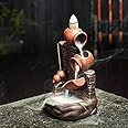 Gourd Backflow Incense Burner Backflow Incense Cone Holder with 20PCS Backflow Incense Cones + 30 Incense Stick + 1 Tweezer+1 Mat