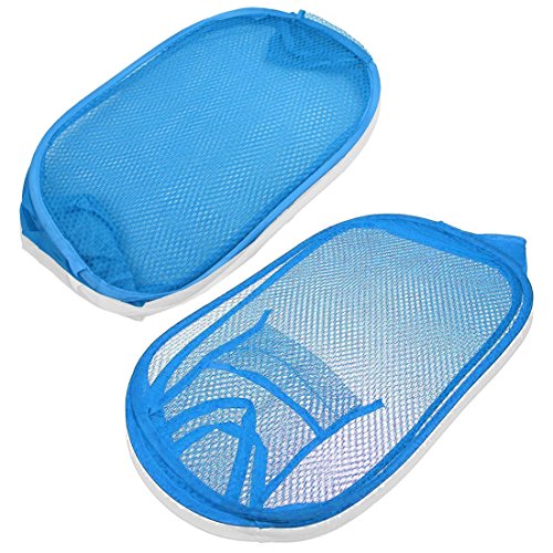JJOnlineStore Faltbarer Wäschekorb, Netz-Wäschekorb, Tasche, zur ordentlichen Aufbewahrung von Spielzeug hellblau - 2