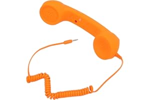VBESTLIFE Combiné Téléphonique Rétro de 3,5 Mm, Récepteur de Téléphone Portable Filaire Résistant aux Radiations, Haut-Parleur Micro pour Tous Les Smartphones et Ordinateurs avec Prise