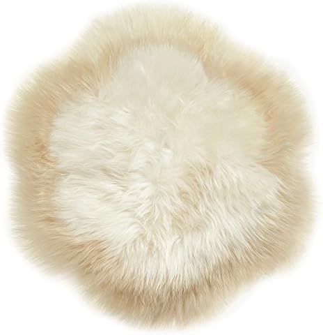 Pure wool cushion, household round chair mat, padded fur round stool mat 40 * 40cm, white