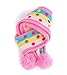 Womdee(TM) Pink Baby Rabbit Ear Colorful Stripe Polka Dot Weave Knitting Earmuff Scarf Hat Set(6Months-4Years) -1Set(2Pcs)
