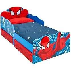 Hello Home Spider-Man Lit pour Garçons avec Yeux Lumineux et Rangement sous le Lit