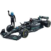 Bburago &ndash; Mercedes AMG Petronas W14 Lewis Hamilton #44 2023 - Ger&ccedil;ek&ccedil;i &ouml;l&ccedil;ekli araba modeli 1:24 ve Lewis Hamilton karakteri,