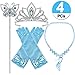 Produktbild Casibecks Prinzessin Cinderella Kostüm Zubehör Set Prinzessin Handschuhe Krone Zauberstab Halskette Prinzessin Schmuck für Kinder Mädchen (Blau)