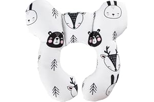 YLYDMY Baby Reisekissen,Kinderwagen Autositz Weiches,Baby Reise Nackenkissen,für 0-1 Jahre altes Baby,Verhindert das Abkippen des Kopfes im Schlaf (Bär)