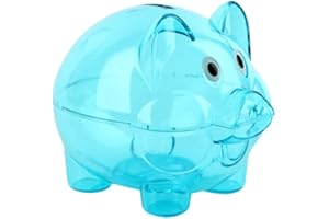 JAWSEU Hucha de Cerdito plástico Transparente, Gran Capacidad de Cerdo Hucha Buen Regalo para los niños de los Cabritos de Almacenamiento Bancos de Dinero