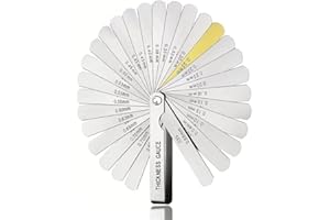 Youzzei 32 Klingen Fühlerlehren, 0,04–0,88mm (0,0015–0,035") Fühlerlehre Ventilspiel, Edelstahl Imperial und Metrisch Fühlerlehre Werkzeug zur Messung für Messung Gap Gitarren, Zündkerzen
