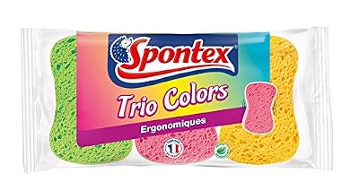 Spontex - 3 lots de 3 Eponges Trio Colors